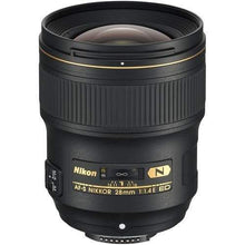 Cargar imagen en el visor de la galería, Nikon AF-S NIKKOR 28mm f/1.4E ED Lens (Black)